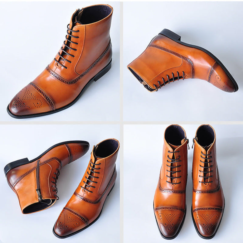 Stylish men's classic dress boots for formal events or everyday wear, featuring a refined and comfortable design.