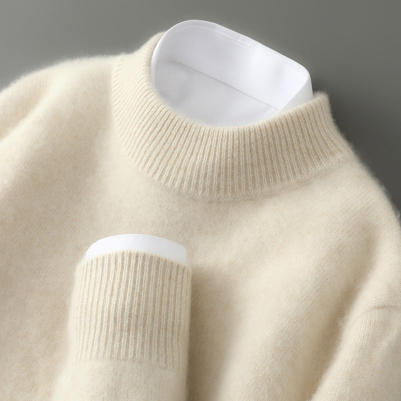 Soft-touch men's pullover crewneck sweater. Comfortable & elegant fall/winter wear for sophisticated style.