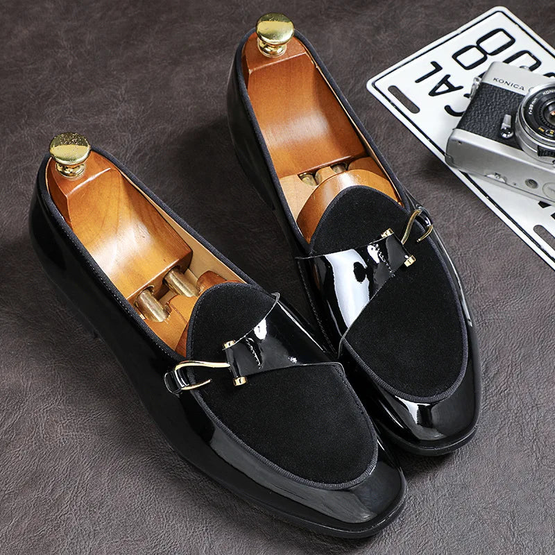 Regal men's leather dress loafers, showcasing classic design, polished finish, and slip-on comfort for formal style.