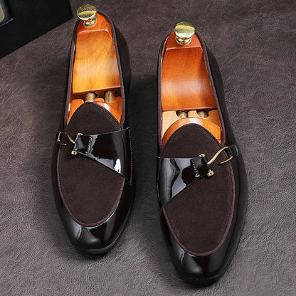 Sophisticated men's dress loafers. Elegant leather slip-on shoes for formal wear, office, and timeless fashion.