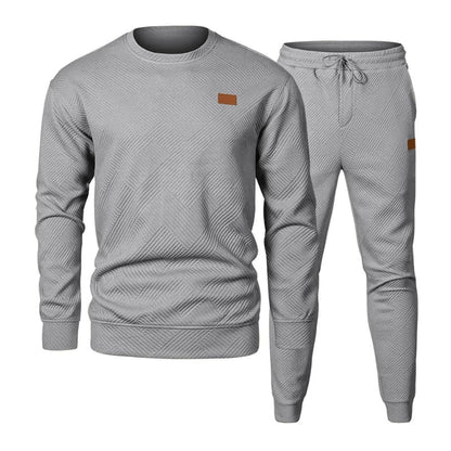 Premium men's relaxed fit 2-piece sweatsuit set, perfect casual loungewear for modern men.