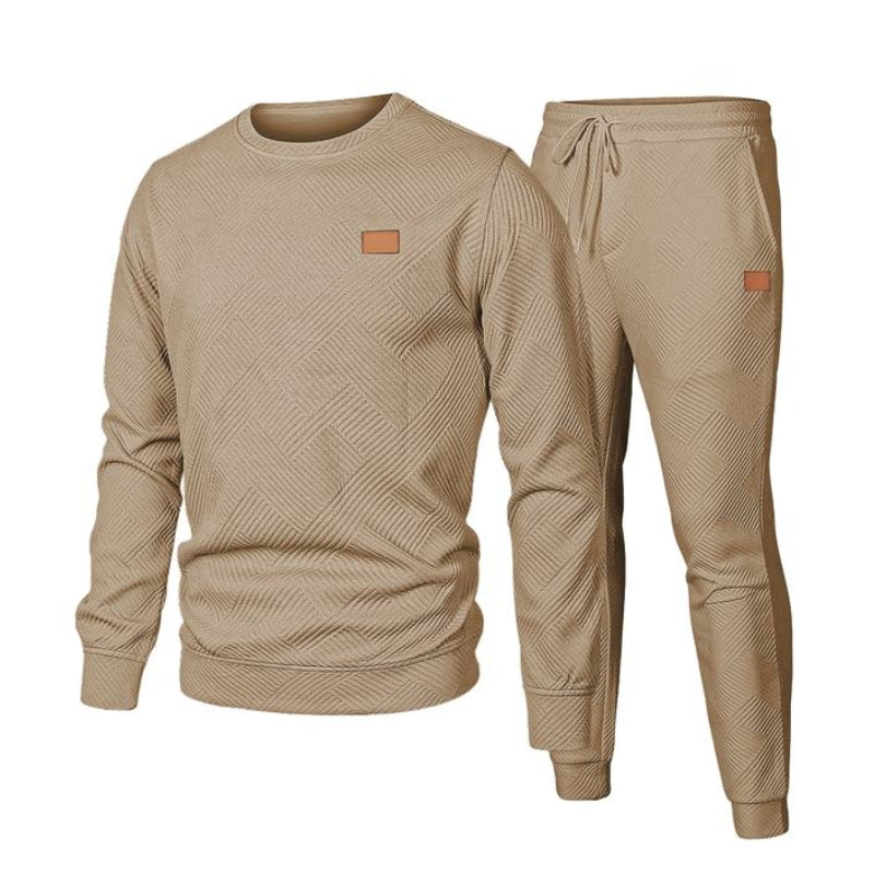 Soft men's relaxed fit sweatsuit, a two-piece matching set designed for comfort and casual style.