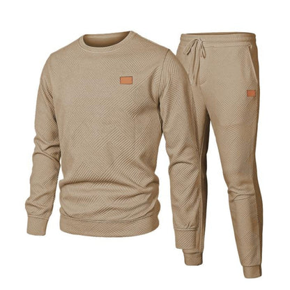 Soft men's relaxed fit sweatsuit, a two-piece matching set designed for comfort and casual style.