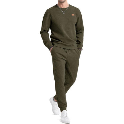 Durable men's athletic sweatsuit, a comfortable 2-piece matching set with a relaxed fit for active lifestyles.