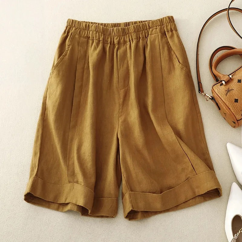 Orange men's summer shorts with a relaxed fit, perfect for comfortable and casual wear.