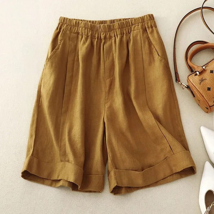 Orange men's summer shorts with a relaxed fit, perfect for comfortable and casual wear.
