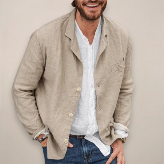 Men's relaxed fit breathable blazer jacket, perfect for smart casual spring & summer style.