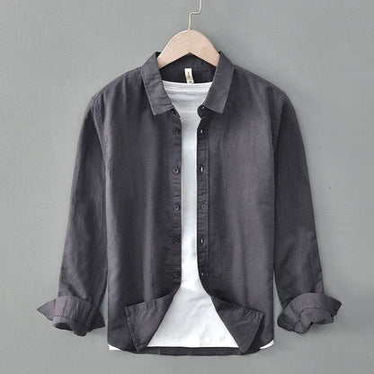 Men's relaxed fit breathable shirt in light blue, perfect for warm weather and everyday casual style.