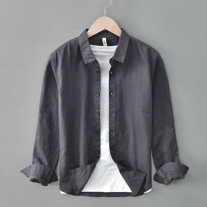 Men's relaxed fit breathable shirt in light blue, perfect for warm weather and everyday casual style.