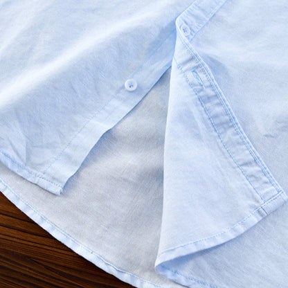 Essential men's relaxed fit shirt in grey, breathable for warm weather everyday and versatile styling.