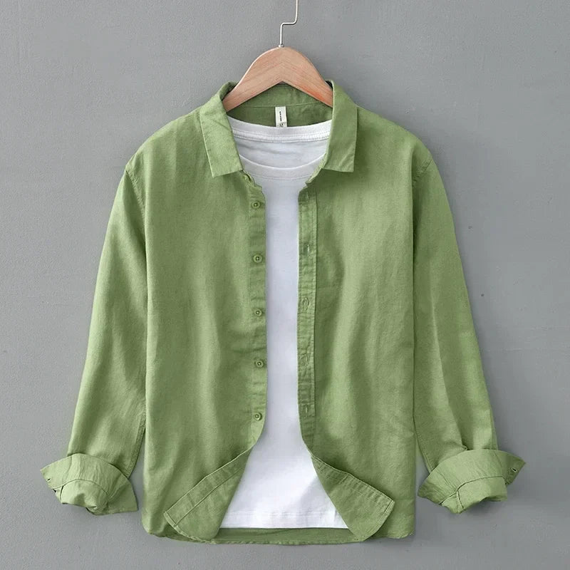 Casual men's everyday shirt with relaxed fit, designed for breathability in warm summer weather.