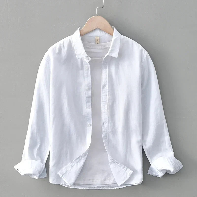 Lightweight men's warm weather shirt, offering a relaxed fit and breathable comfort for daily wear.