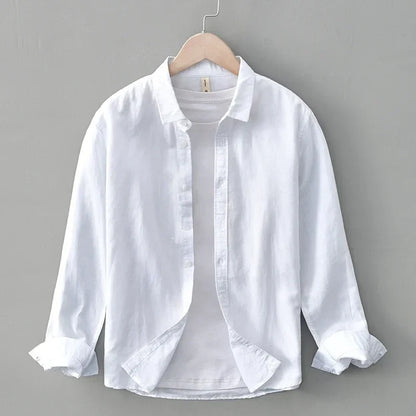 Lightweight men's warm weather shirt, offering a relaxed fit and breathable comfort for daily wear.