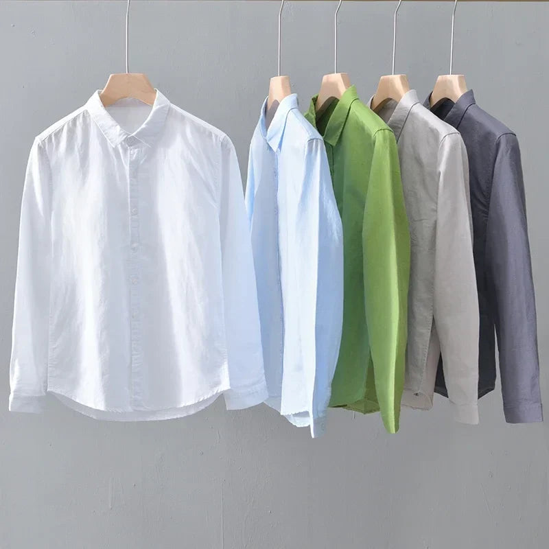 Men's casual button-down shirt, breathable and relaxed fit, ideal for warm weather everyday style.