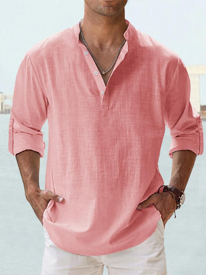 Men's relaxed fit breathable short sleeve button-down summer shirt for warm weather comfort & casual style.