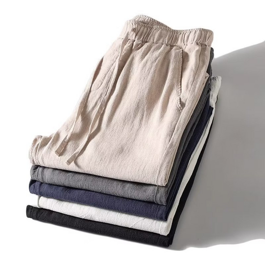 Men's relaxed fit breathable summer pants, ideal for warm weather. Lightweight and comfortable casual bottoms.