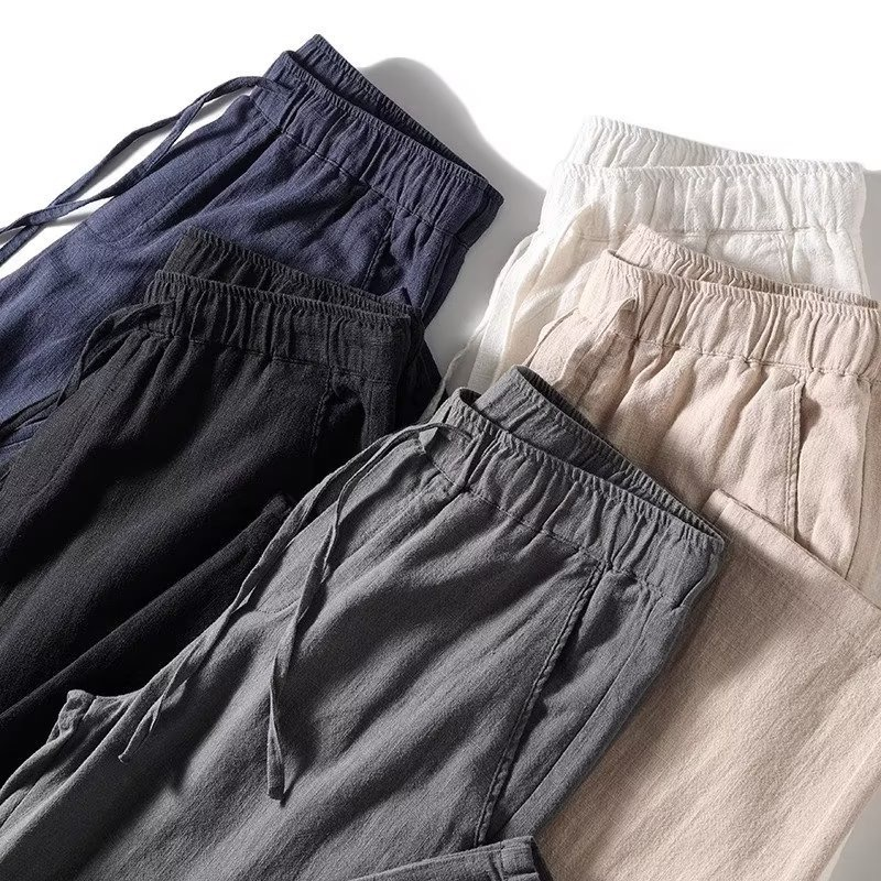 Casual men's lightweight summer pants, relaxed fit for everyday comfort and versatile warm weather style.