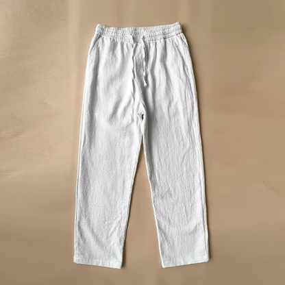 Men's fashion: Relaxed fit breathable summer pants, offering lightweight comfort and casual style for warm weather.