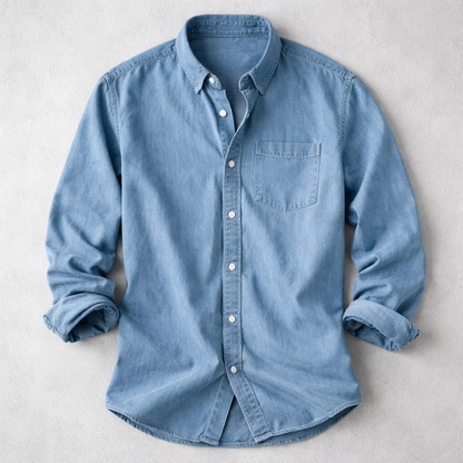 Men's relaxed fit button-down casual shirt. Long sleeve, comfortable everyday wear.