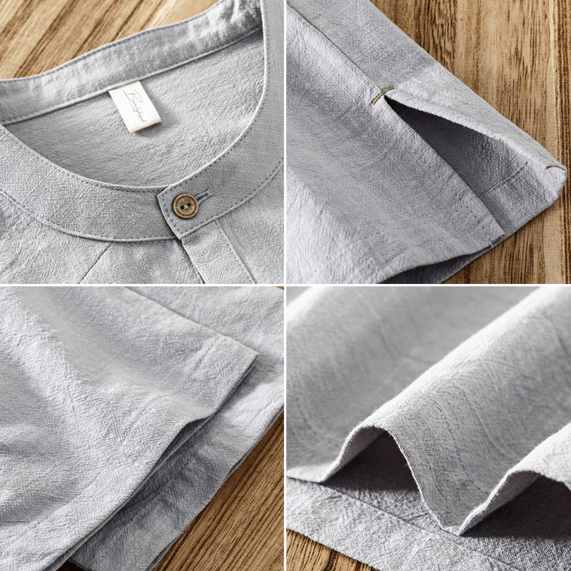 Men's relaxed fit button-down for versatile casual spring & summer everyday styling.