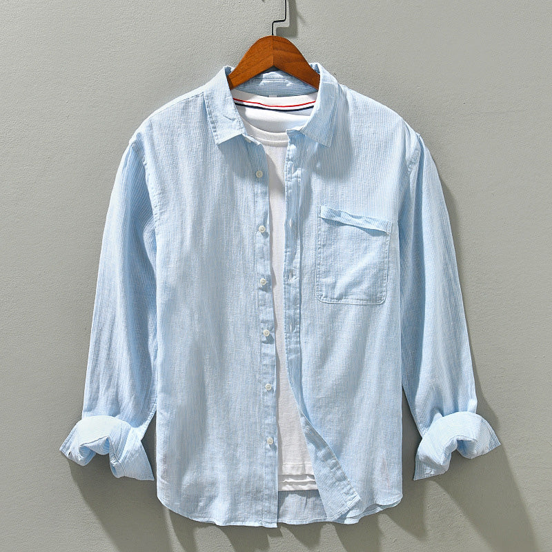 Men's relaxed fit button-up shirt in lightweight fabric. Perfect for casual summer wear & versatile everyday fashion.