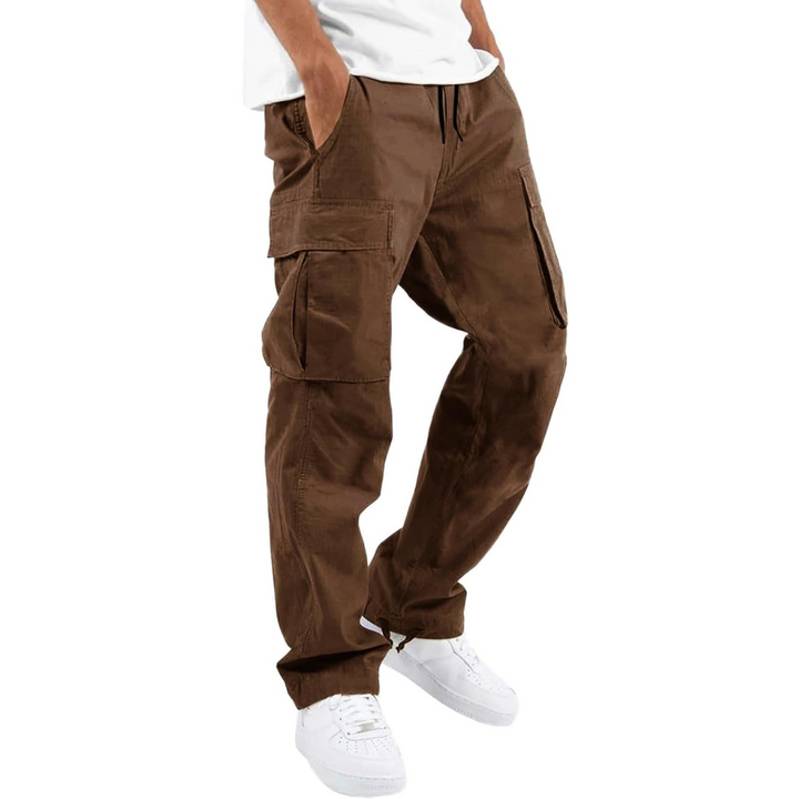 Urban style men's streetwear cargo joggers, relaxed fit and comfortable for any city adventure.