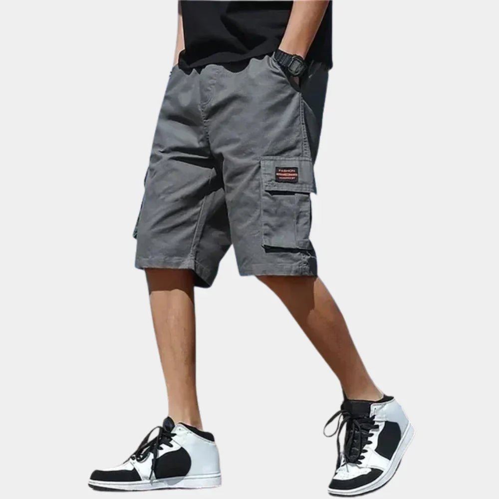 Stylish men's relaxed cargo shorts, offering ultimate comfort & practical storage for warm weather fashion.