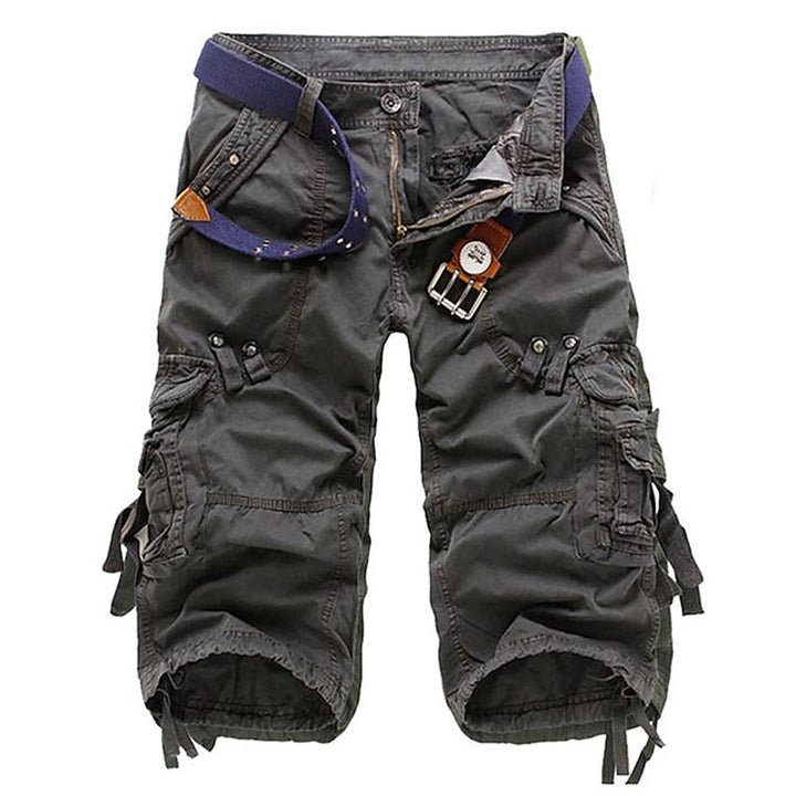 Durable Men's Multi-Pocket Cargo Shorts, relaxed fit utility wear for casual outings & summer fashion.