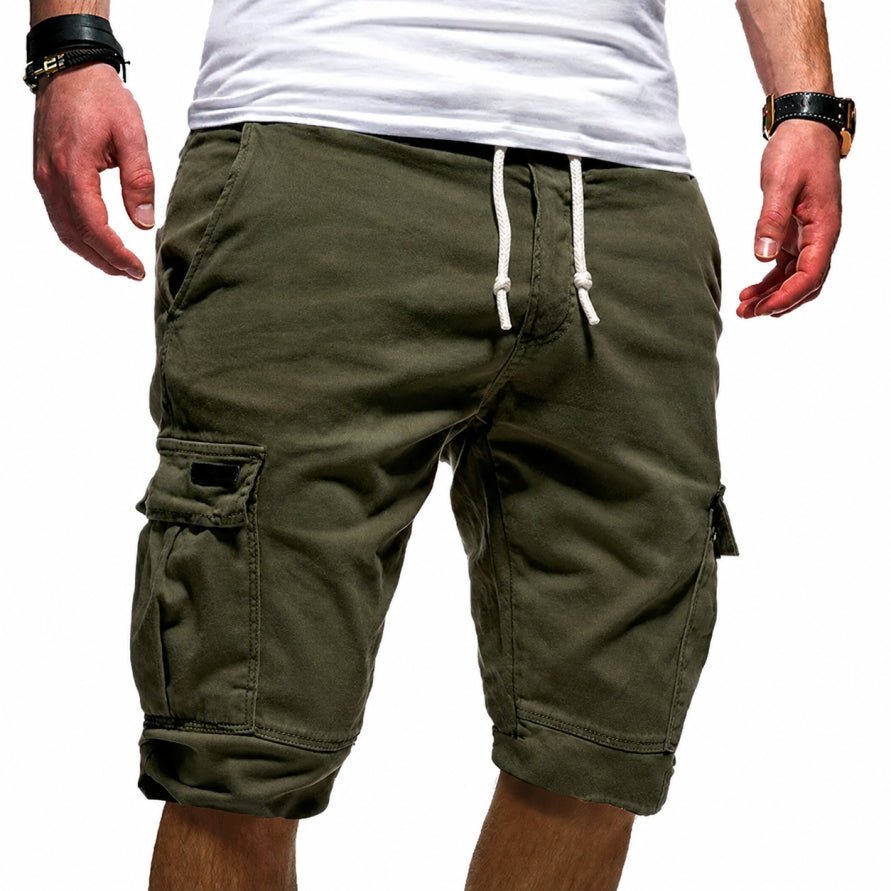 Men's relaxed fit cargo shorts, multi-pocket, ideal for summer outdoor adventures & casual comfort.