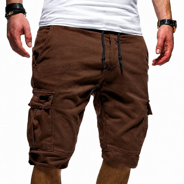 Durable men's summer cargo shorts, relaxed fit, multi-pocket design for outdoor adventures & casual everyday use.