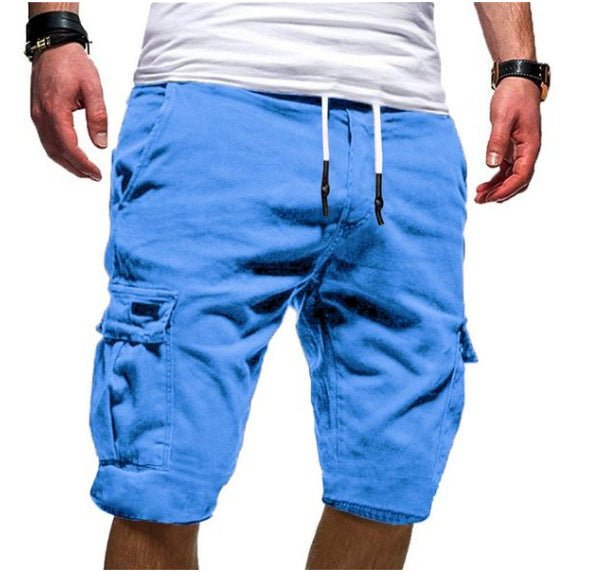Breathable men's summer cargo shorts, relaxed fit, multi-pocket, ideal for walking, outdoor & casual wear.