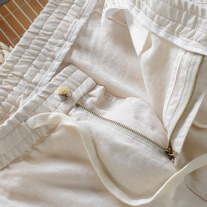 Men's comfortable relaxed fit casual pants with drawstring for versatile summer style. Easy wear everyday bottoms.