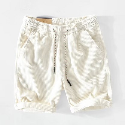 Green men's everyday comfort shorts, relaxed fit for summer & travel.