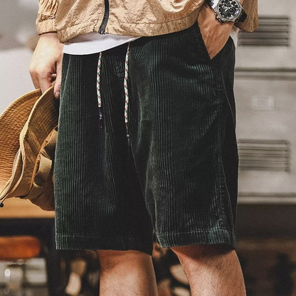 Off-white men's relaxed fit drawstring shorts. Everyday comfort with deep pockets for casual wear.