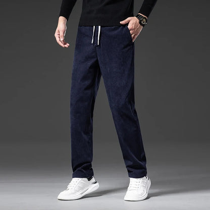Stylish men's casual trousers, relaxed fit for everyday wear, with a practical drawstring and elastic waist.