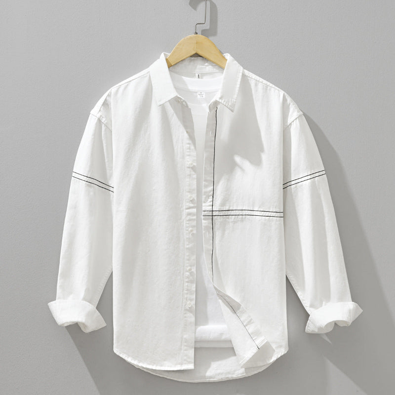 Men's relaxed fit everyday shirt in white, perfect for versatile casual wear & smart casual looks.