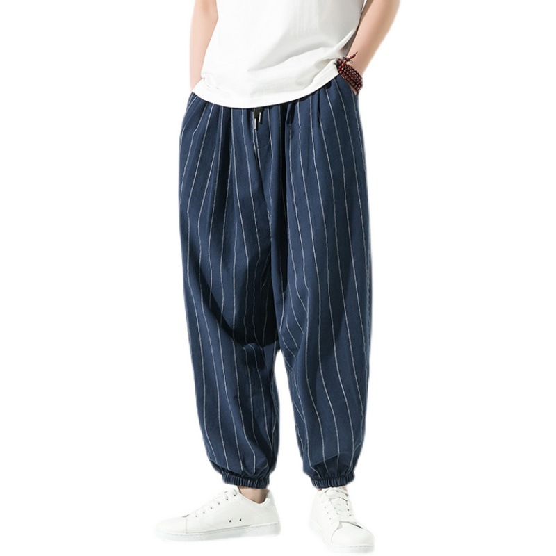 Men's comfortable relaxed fit joggers, linen blend, suitable for casual & leisure wear.