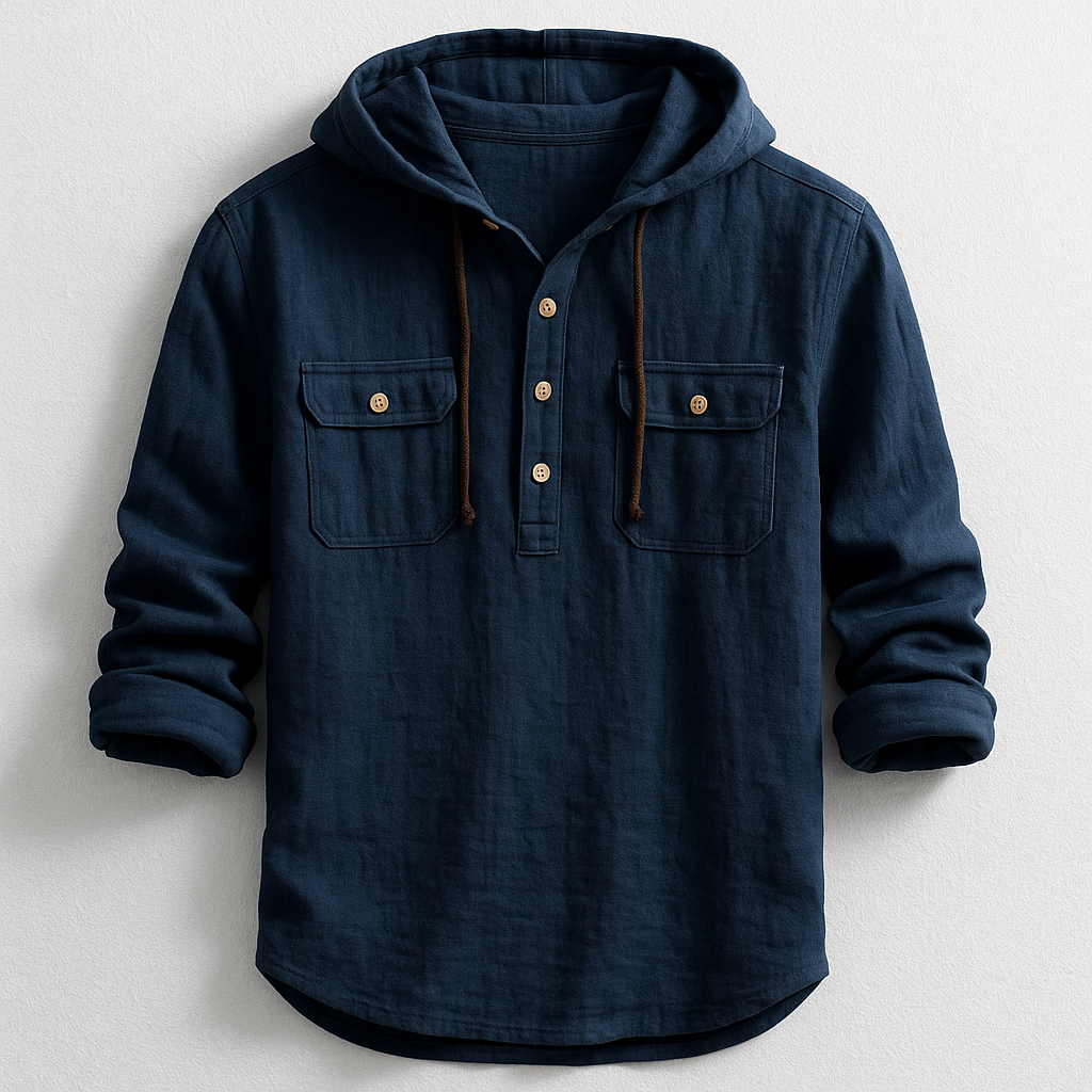 Comfortable men's lightweight hoodie shirt, perfect for spring/summer and everyday fashion.