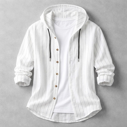 Men's casual relaxed fit hoodie shirt, an everyday comfortable hooded top. Perfect versatile pullover for summer.