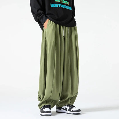 Relaxed fit men's pants, ultimate comfort. Versatile for casual everyday wear. Khaki, black, & green options.