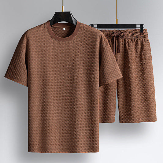 Men's relaxed fit loungewear set, a comfortable two-piece matching outfit for everyday casual wear.
