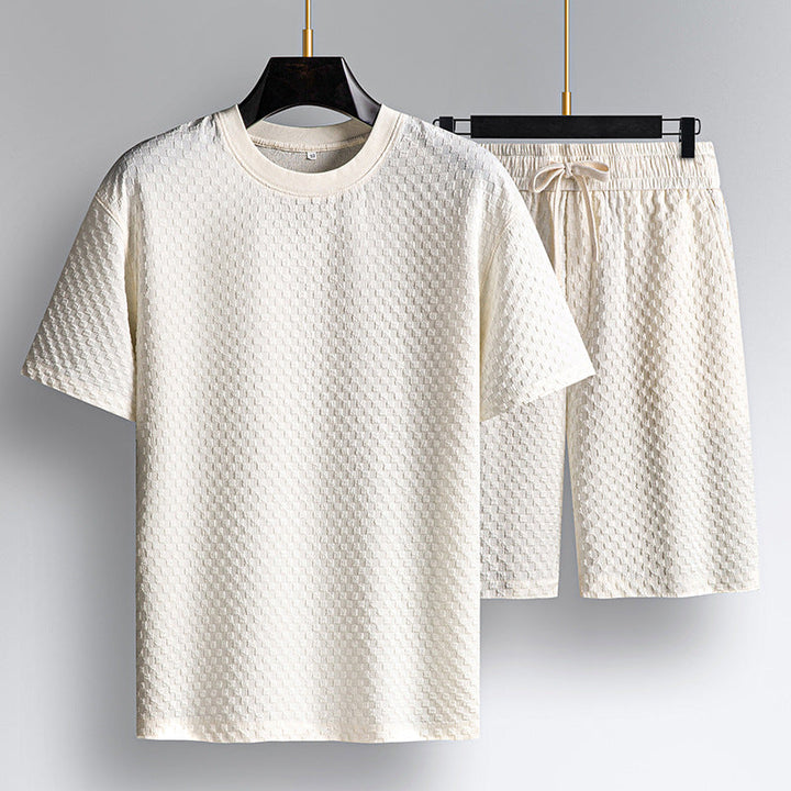 Cozy men's relaxed fit loungewear set, perfect for ultimate comfort and stylish casual home apparel.