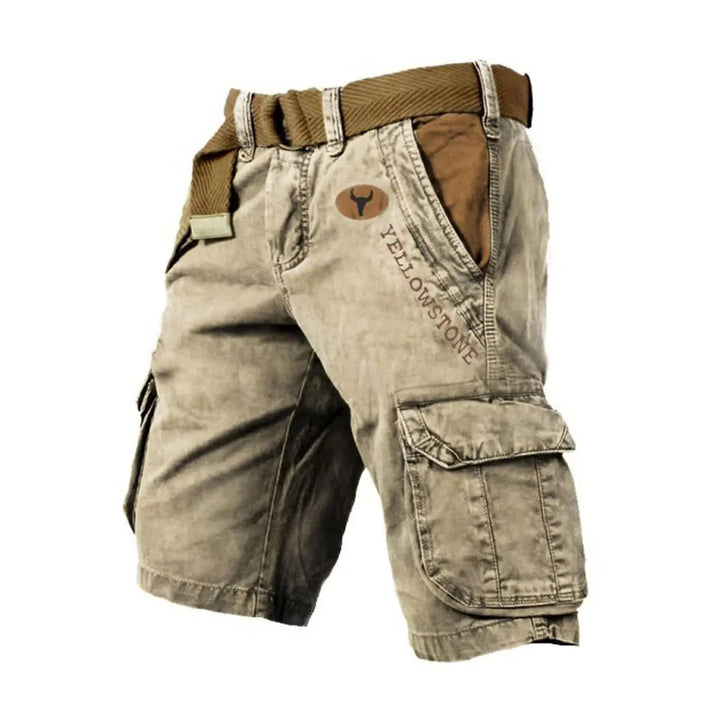 Versatile men's multi-pocket cargo shorts, ideal for outdoor activities, utility & casual wear.