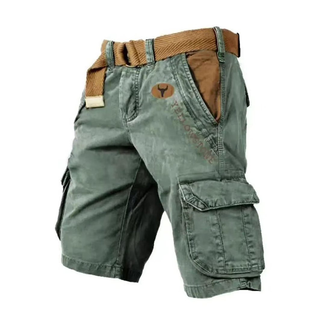 Comfortable men's relaxed fit cargo shorts, perfect for summer outdoor adventures & daily casual wear.