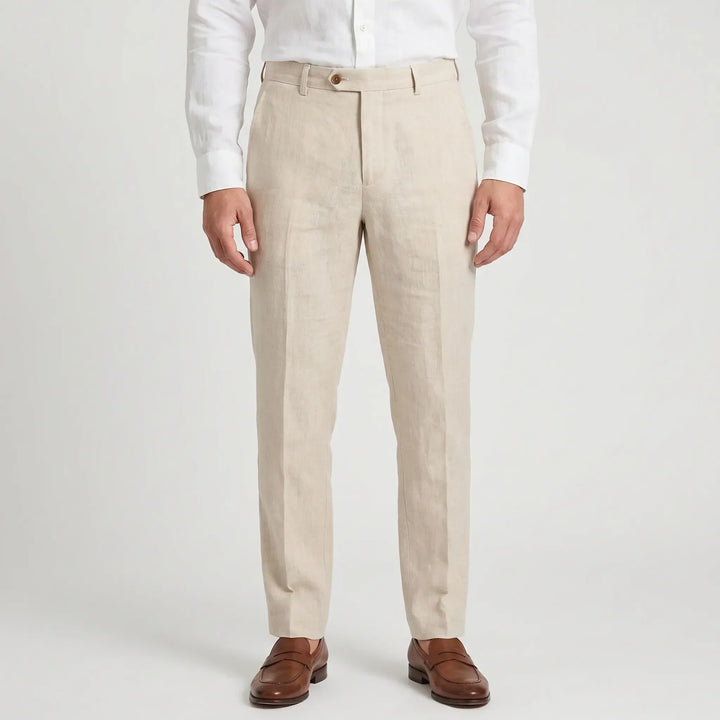 Lightweight men's relaxed fit trousers, offering all-day comfort for office or casual settings.