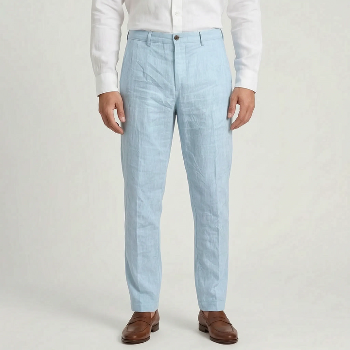 Stylish men's relaxed fit office pants, perfect for warm weather and versatile everyday use.