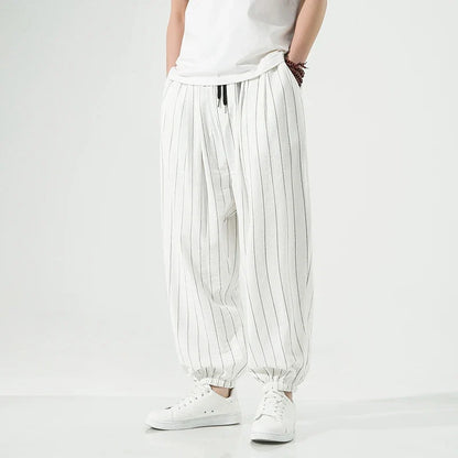Versatile men's relaxed pants, designed for ultimate comfort and everyday style with a modern elastic cuff.