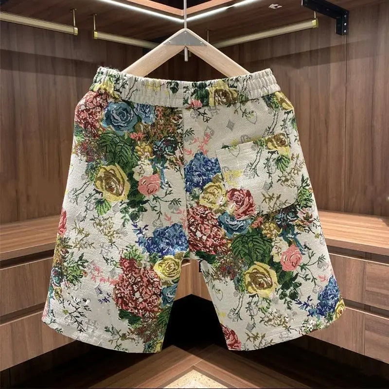 Men's summer fashion patterned shorts, stain & fade resistant, offering casual comfort.