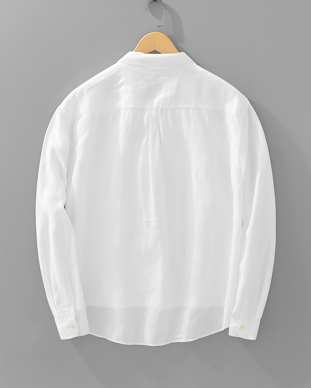 Men's long sleeve popover shirt with a half placket, relaxed fit, ideal for comfortable casual men's fashion.