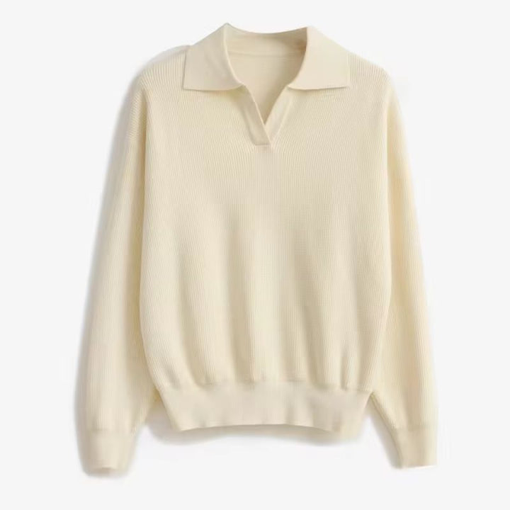 Casual men's relaxed fit sweater featuring a distinctive unique collar. A comfortable and stylish top for fall & winter.
